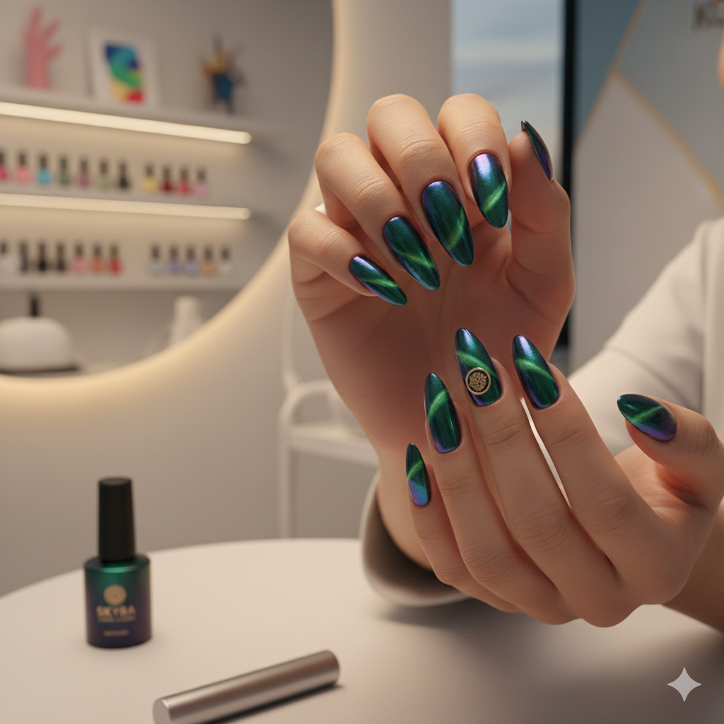 Best Cateye Chrome Nail Art skyra